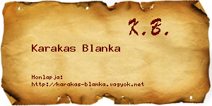 Karakas Blanka névjegykártya